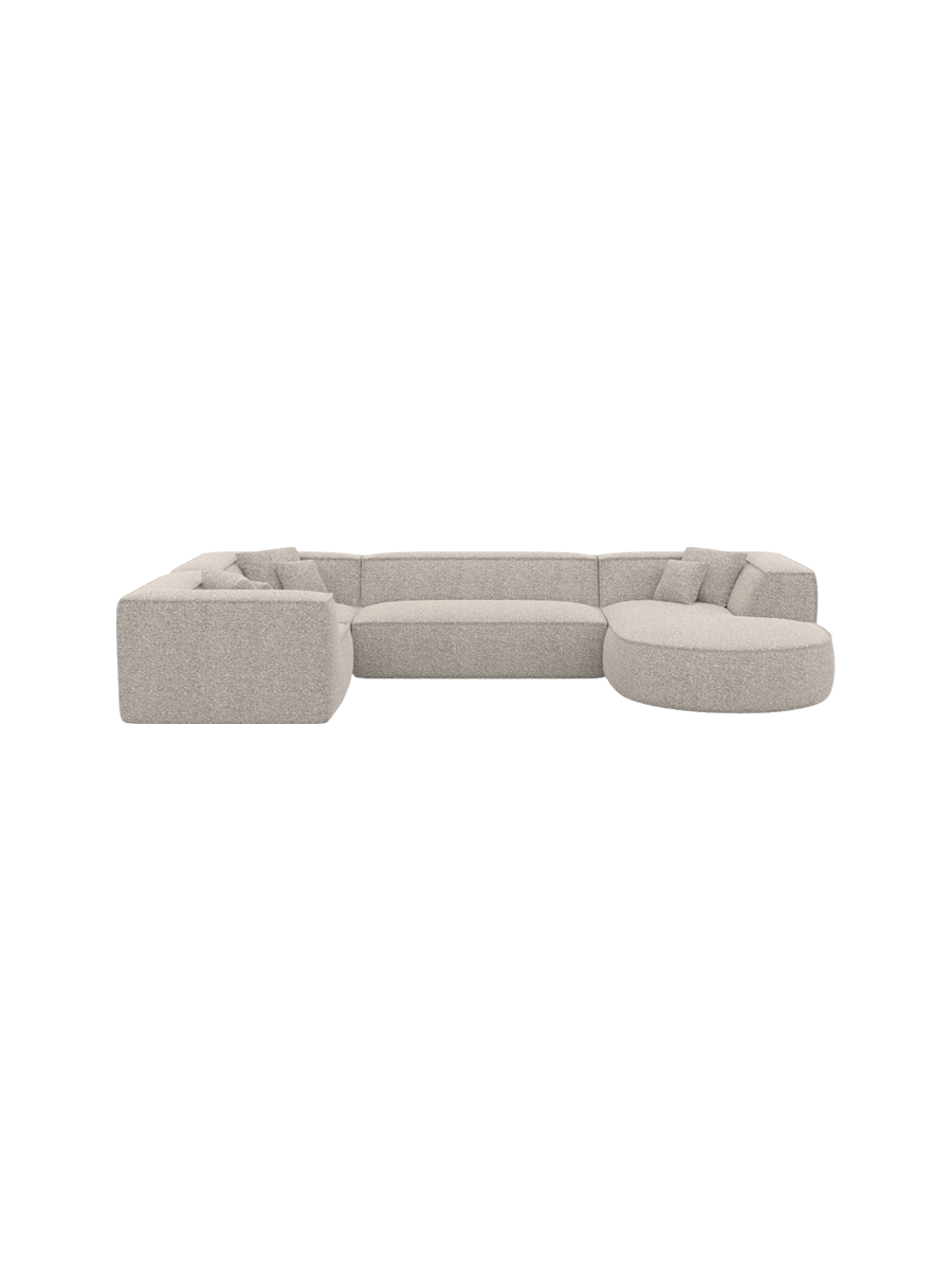 
7-Sitzer Design Panorama-Sofa „Lorenza XL“ mit Bouclé-Bezug - Bouclé Graphit / Lange Seite links