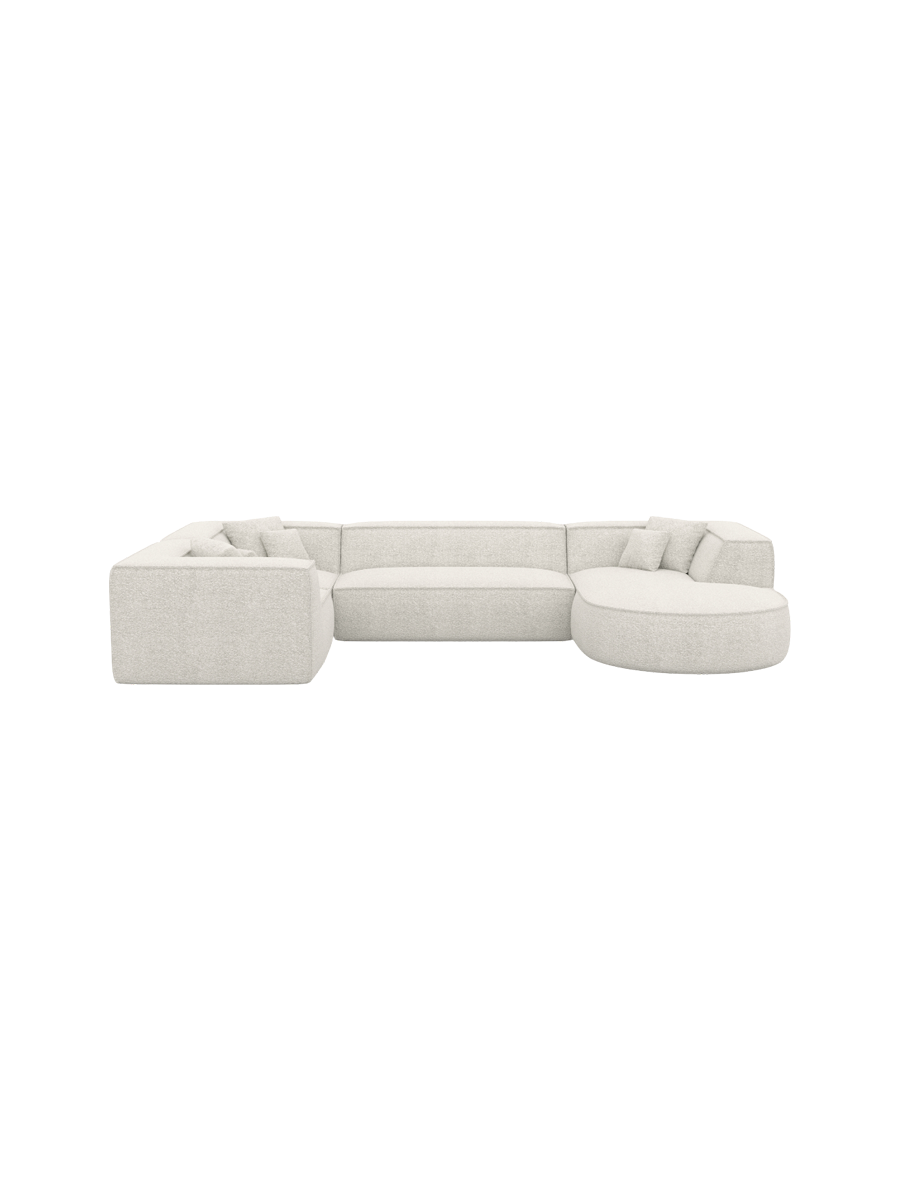
7-Sitzer Design Panorama-Sofa „Lorenza XL“ mit Bouclé-Bezug - Bouclé Graphit / Lange Seite links
