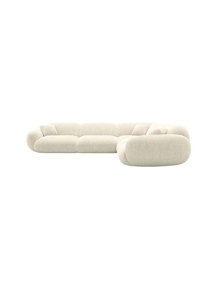 
5-Sitzer Design Ecksofa „Levante“, Cordsamt - Cordsamt Dunkelblau