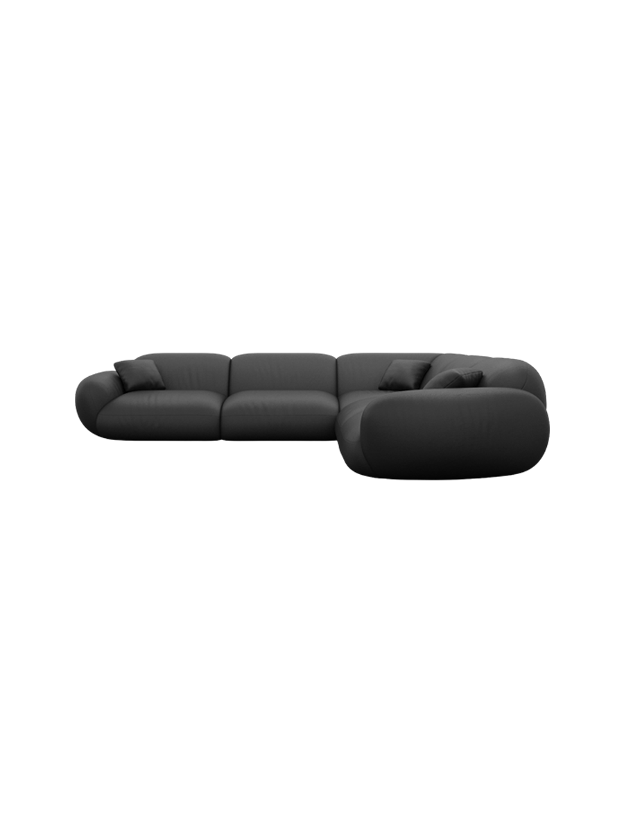 
5-seater designer genuine leather corner sofa “Alma” - Genuine leather Beige