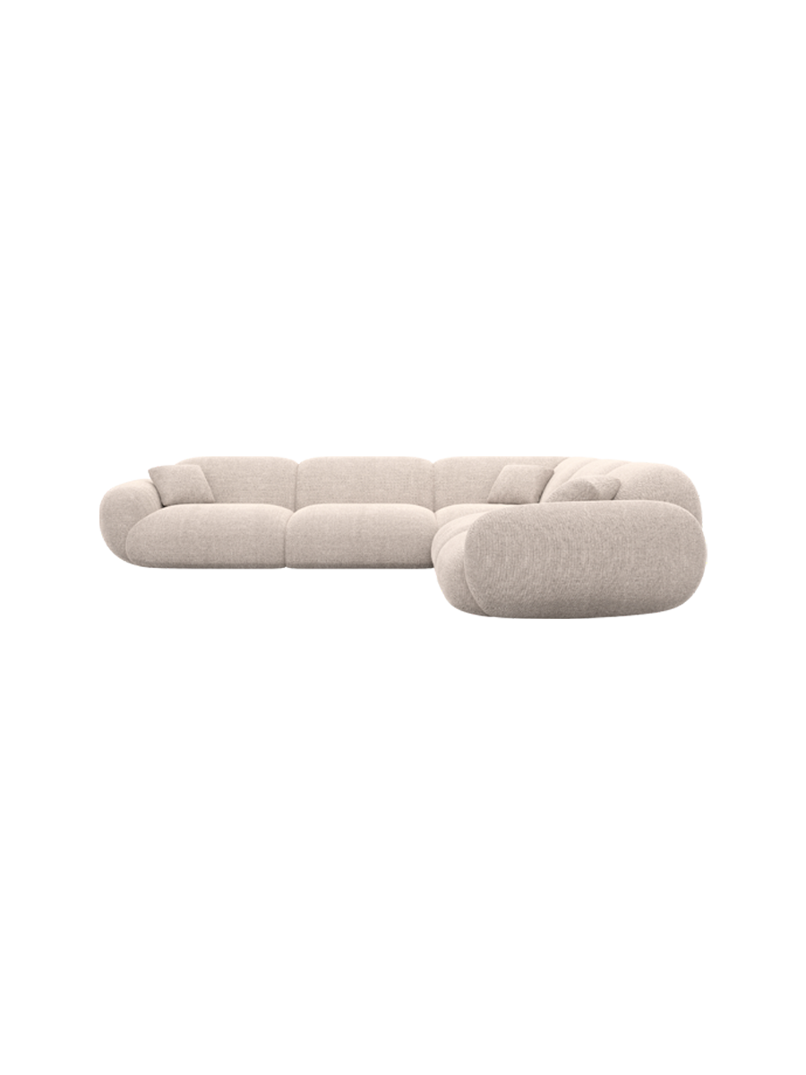 
5-Sitzer Design Ecksofa „Alma“ mit Strukturstoff-Bezug - Strukturstoff Anthrazit