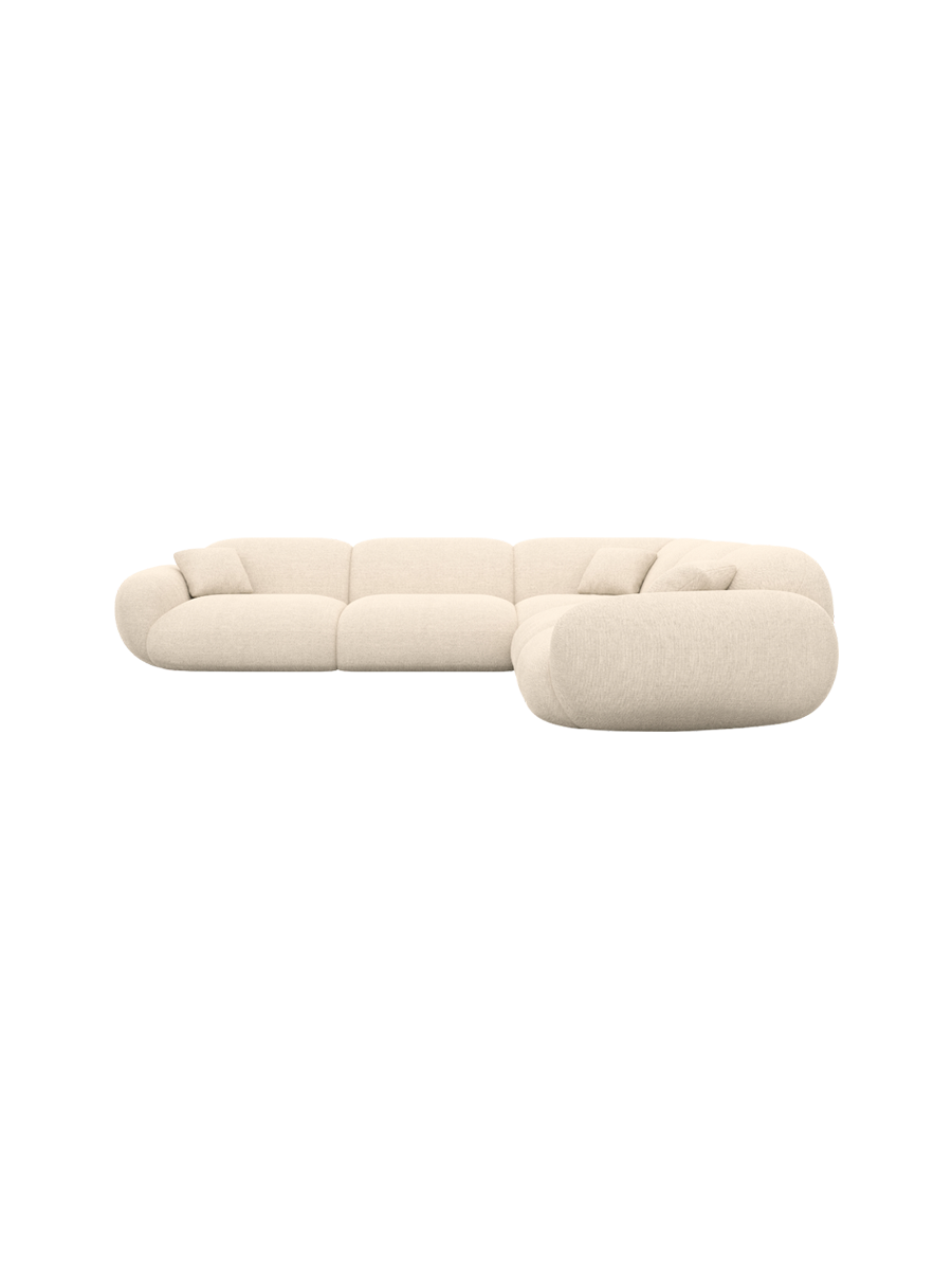 
5-Sitzer Design Ecksofa „Alma“ mit Strukturstoff-Bezug - Strukturstoff Anthrazit