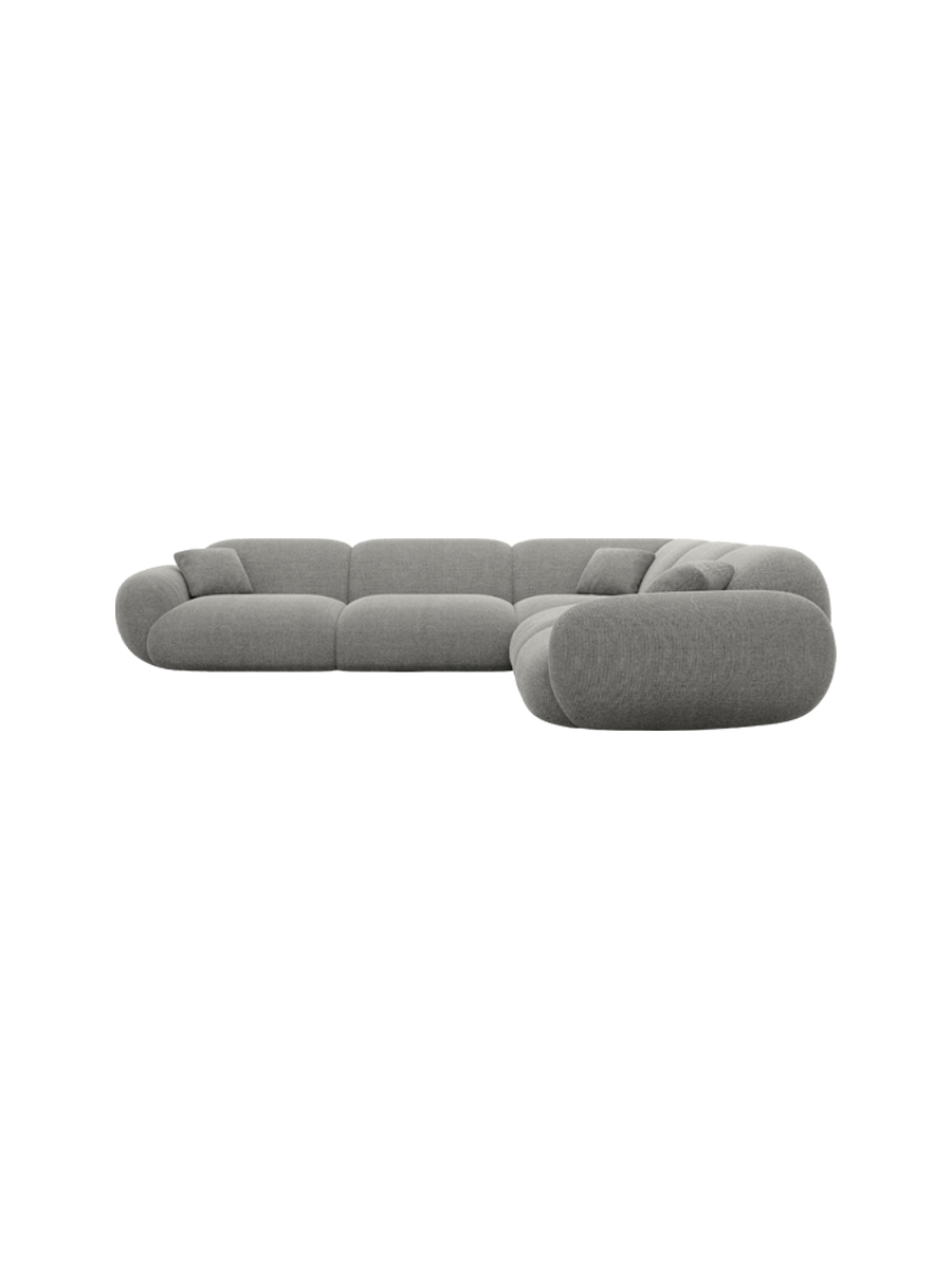 
5-Sitzer Design Ecksofa „Alma“ mit Strukturstoff-Bezug - Strukturstoff Anthrazit