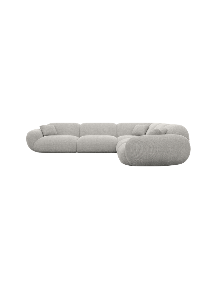 
5-Sitzer Design Ecksofa „Alma“ mit Strukturstoff-Bezug - Strukturstoff Anthrazit