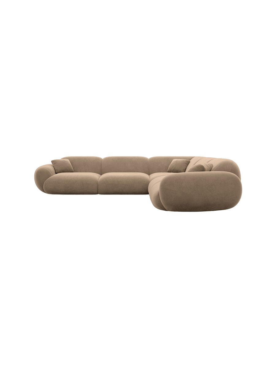 
5-Sitzer Design Ecksofa „Alma“ mit Samtbezug - Samtbezug Königsblau