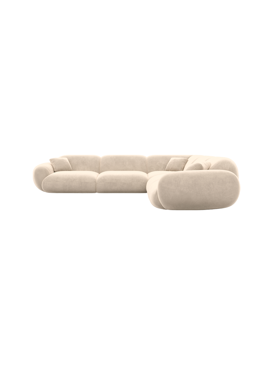 
5-Sitzer Design Ecksofa „Alma“ mit Samtbezug - Samtbezug Königsblau
