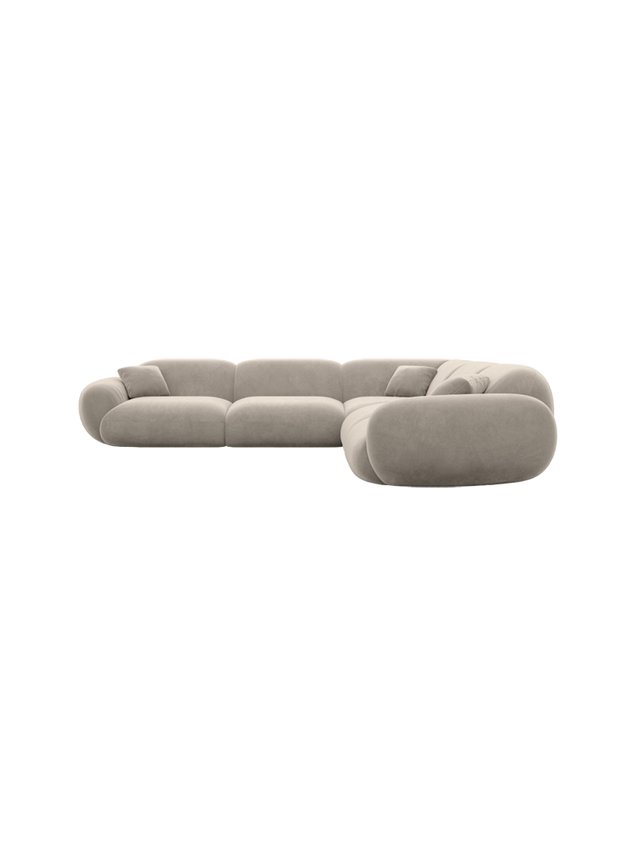 
5-Sitzer Design Ecksofa „Alma“ mit Samtbezug - Samtbezug Königsblau