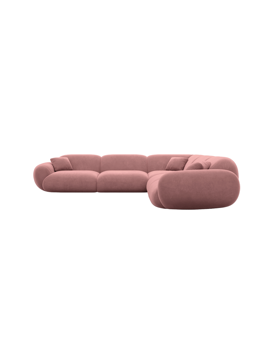 
5-Sitzer Design Ecksofa „Alma“ mit Samtbezug - Samtbezug Königsblau