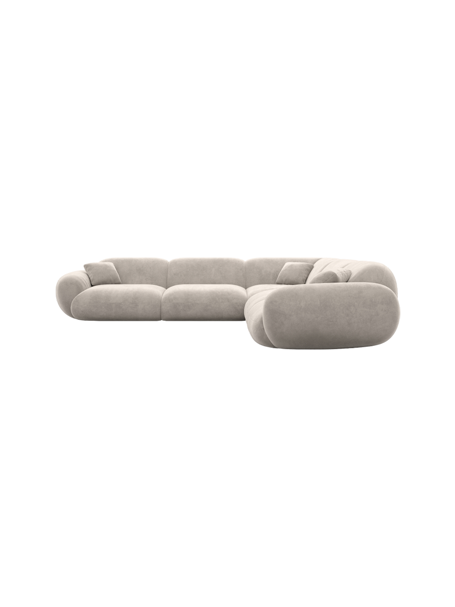 
5-Sitzer Design Ecksofa „Alma“ mit Samtbezug - Samtbezug Königsblau