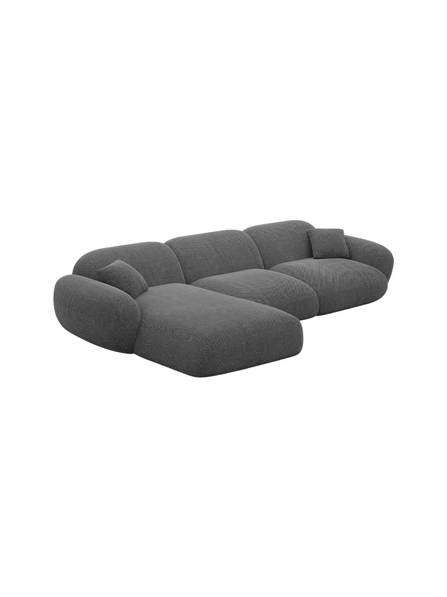 
4-Sitzer Design Ecksofa „Alma“ mit Strukturstoff-Bezug - Strukturstoff Anthrazit / Eckteil links
