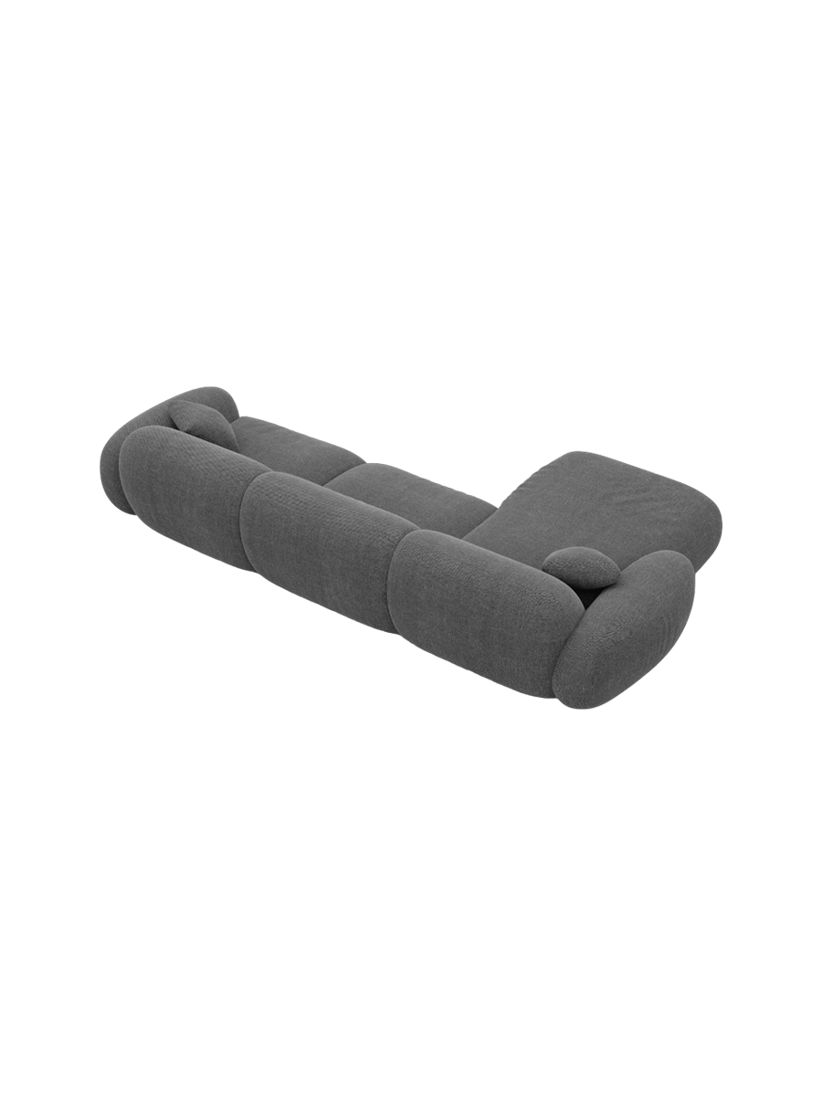 
4-Sitzer Design Ecksofa „Alma“ mit Strukturstoff-Bezug - Strukturstoff Anthrazit / Eckteil links