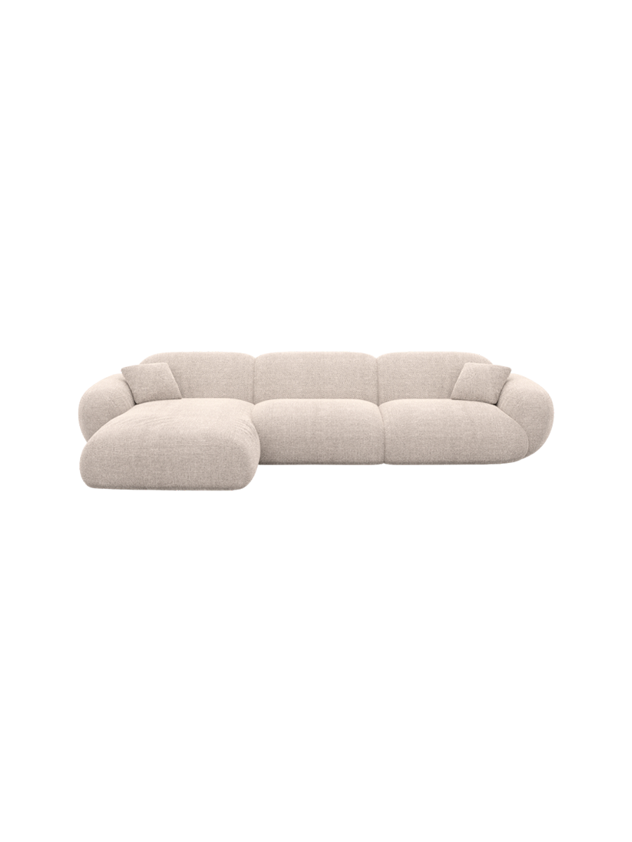 
4-Sitzer Design Ecksofa „Alma“ mit Strukturstoff-Bezug - Strukturstoff Anthrazit / Eckteil links