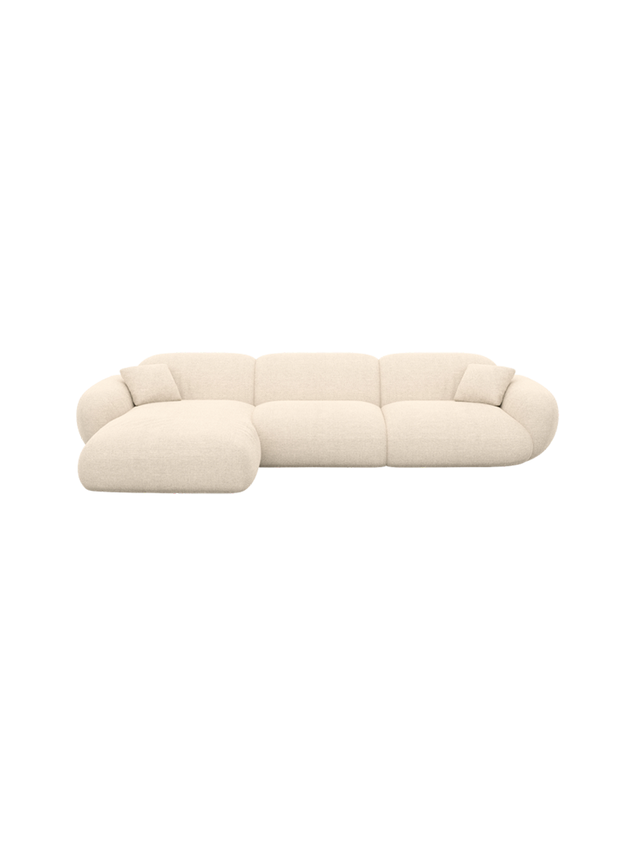 
4-Sitzer Design Ecksofa „Alma“ mit Strukturstoff-Bezug - Strukturstoff Anthrazit / Eckteil links