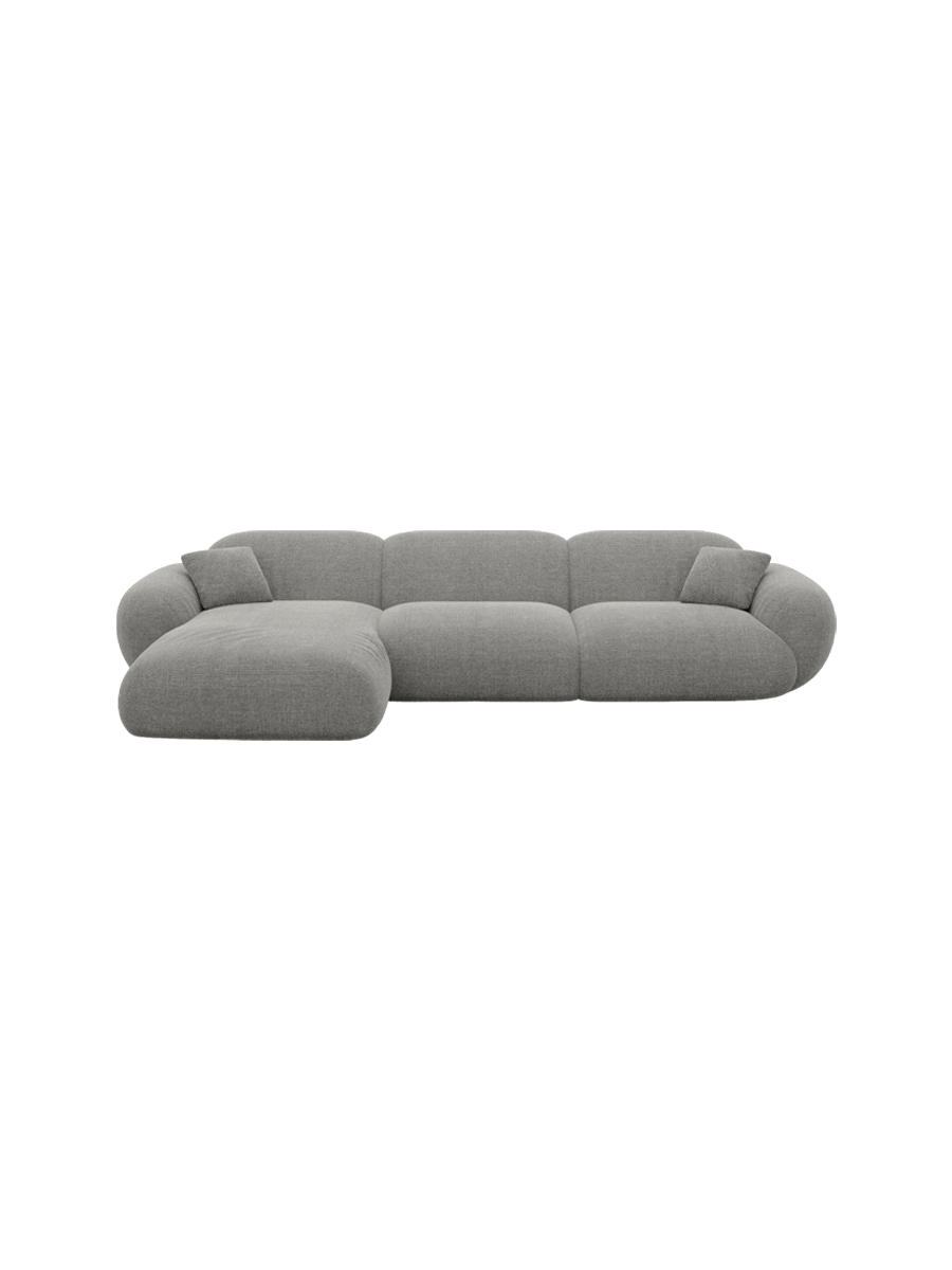 
4-Sitzer Design Ecksofa „Alma“ mit Strukturstoff-Bezug - Strukturstoff Anthrazit / Eckteil links