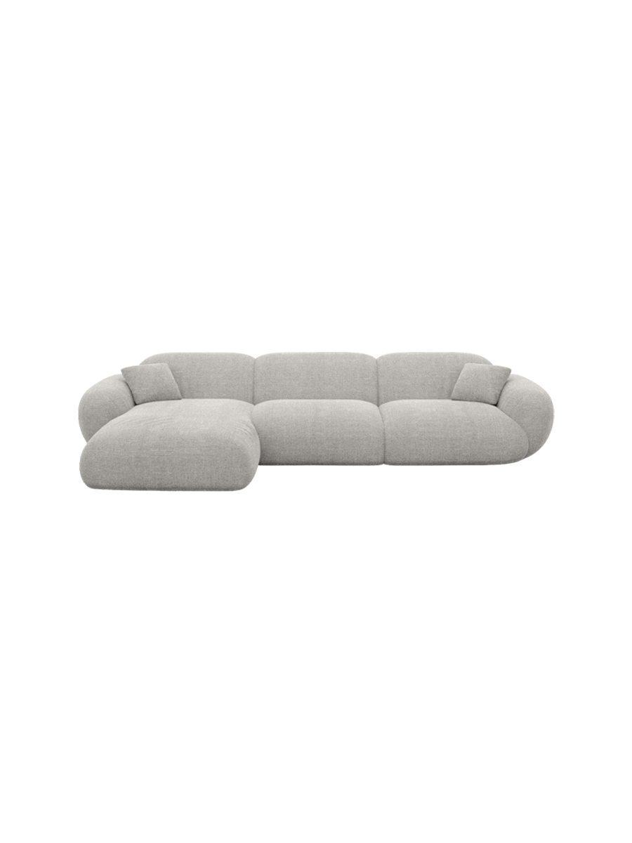 
4-Sitzer Design Ecksofa „Alma“ mit Strukturstoff-Bezug - Strukturstoff Anthrazit / Eckteil links