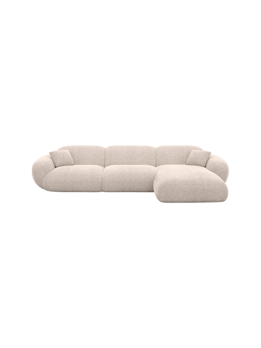 
4-Sitzer Design Ecksofa „Alma“ mit Strukturstoff-Bezug - Strukturstoff Anthrazit / Eckteil links