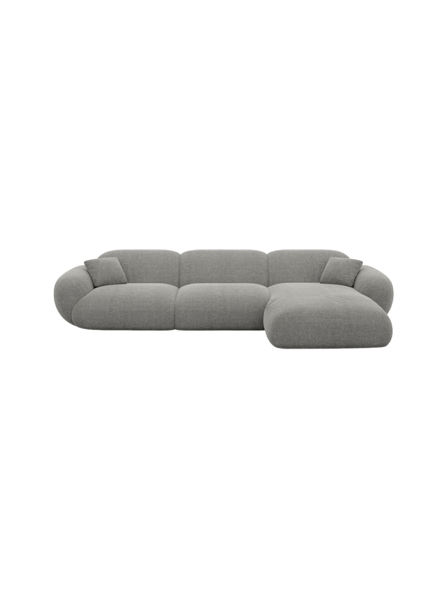 
4-Sitzer Design Ecksofa „Alma“ mit Strukturstoff-Bezug - Strukturstoff Anthrazit / Eckteil links
