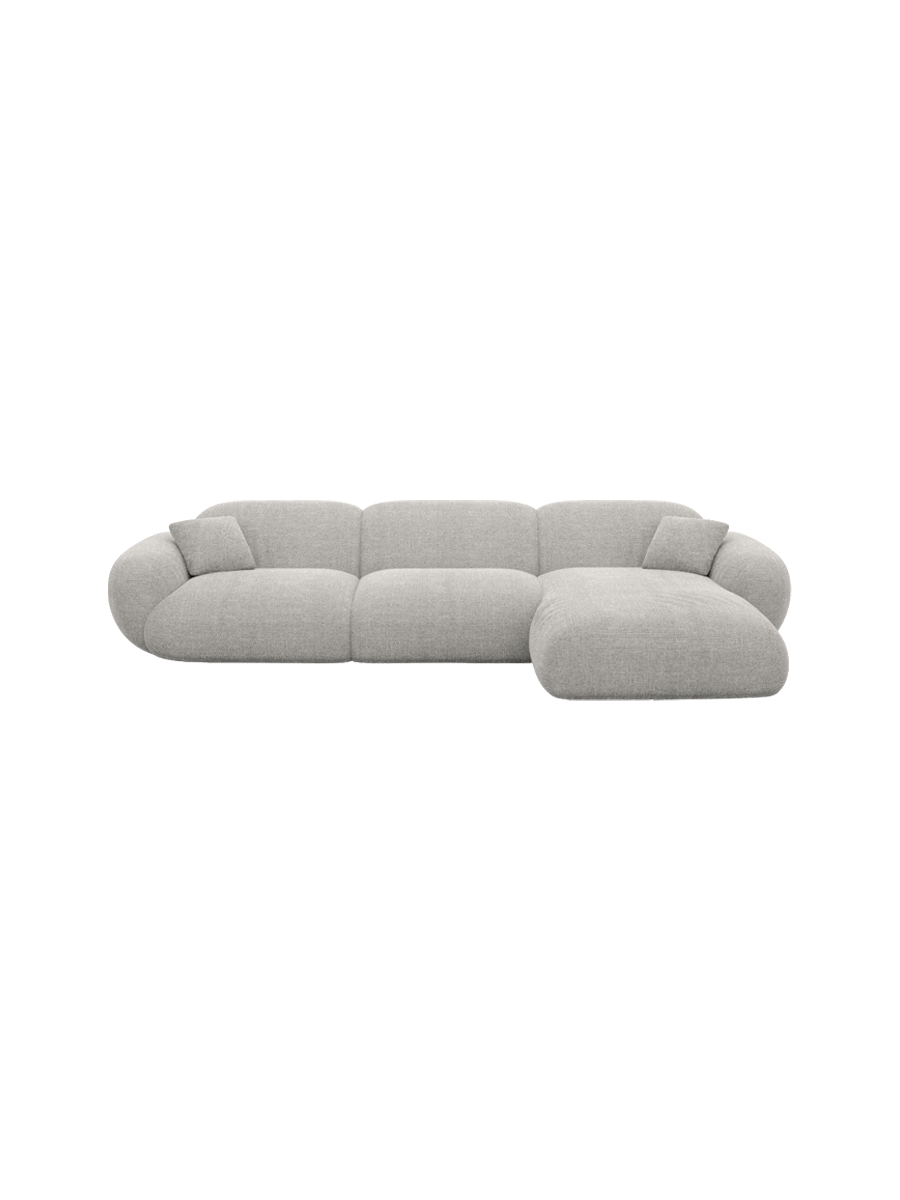 
4-Sitzer Design Ecksofa „Alma“ mit Strukturstoff-Bezug - Strukturstoff Anthrazit / Eckteil links