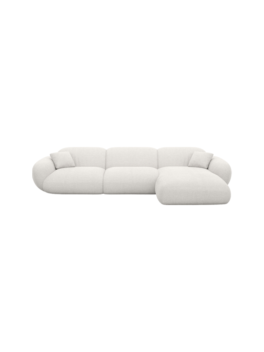 
4-Sitzer Design Ecksofa „Alma“ mit Strukturstoff-Bezug - Strukturstoff Anthrazit / Eckteil links