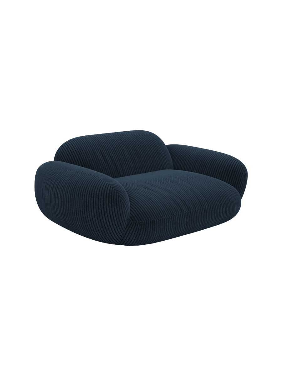 
Design Loungesessel „Levante“, Cordsamt - Cordsamt Dunkelblau
