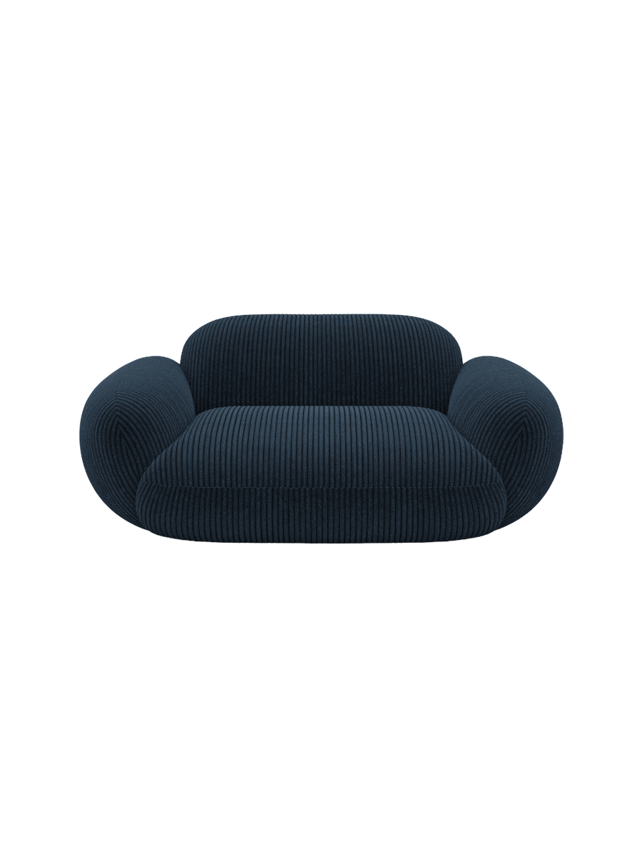
Design Loungesessel „Levante“, Cordsamt - Cordsamt Dunkelblau