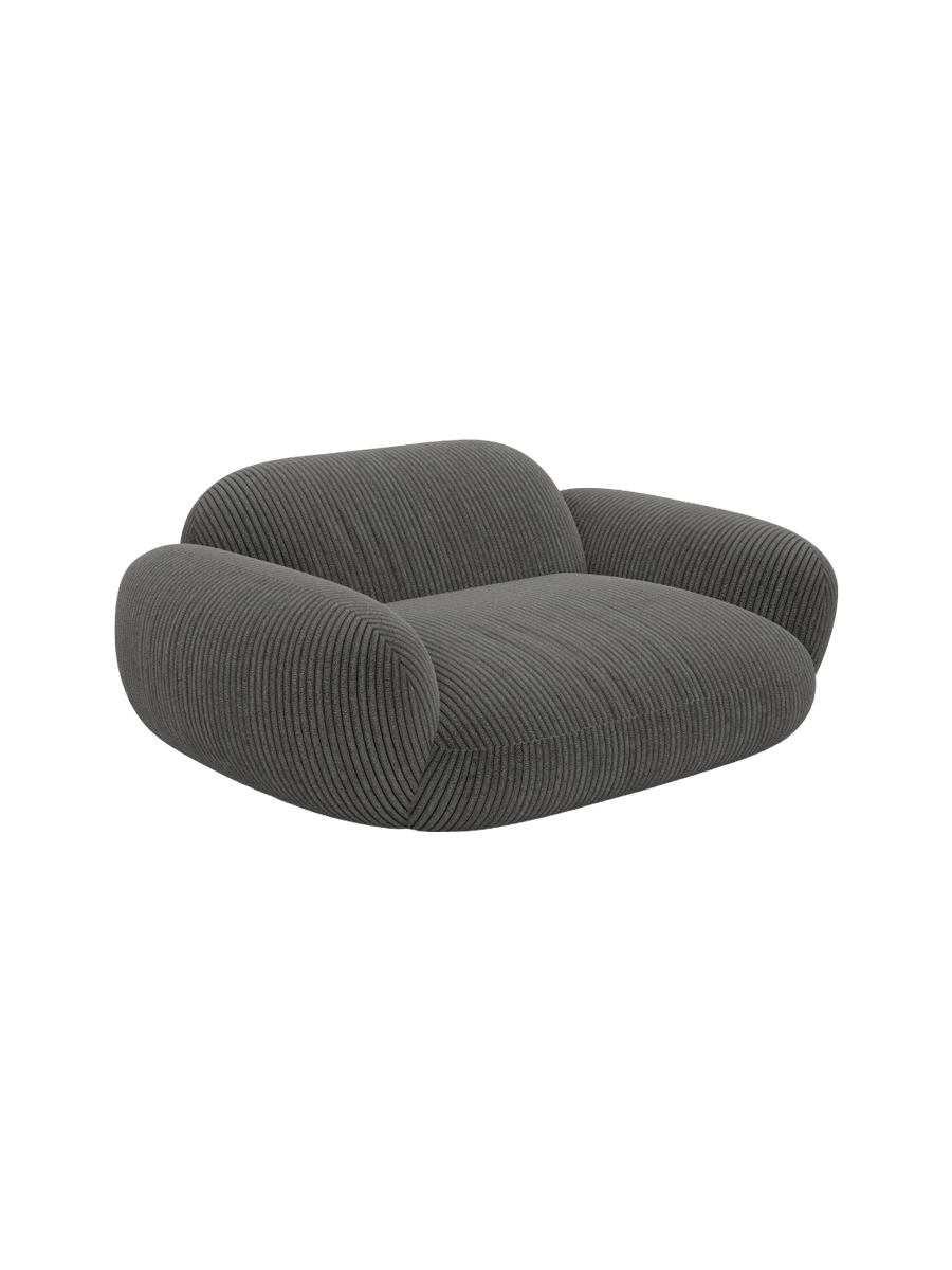 
Design Loungesessel „Levante“, Cordsamt - Cordsamt Dunkelblau