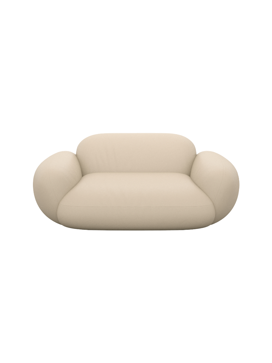 
Designer genuine leather lounge chair “Alma” - Genuine leather Beige