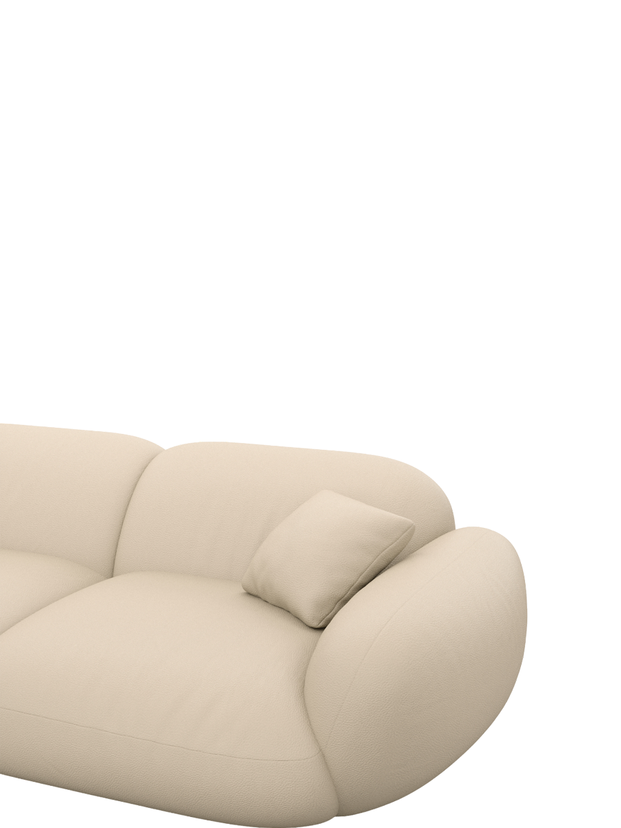 
Designer genuine leather lounge chair “Alma” - Genuine leather Beige