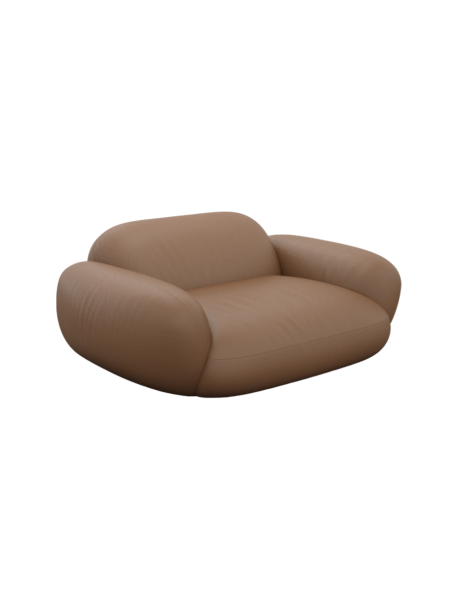 
Designer genuine leather lounge chair “Alma” - Genuine leather Beige