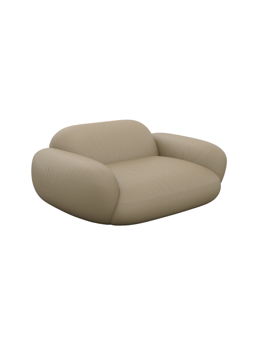 
Designer genuine leather lounge chair “Alma” - Genuine leather Beige
