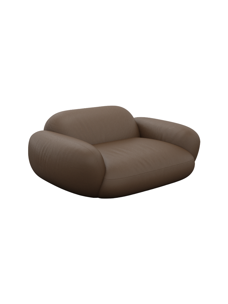 
Designer genuine leather lounge chair “Alma” - Genuine leather Beige