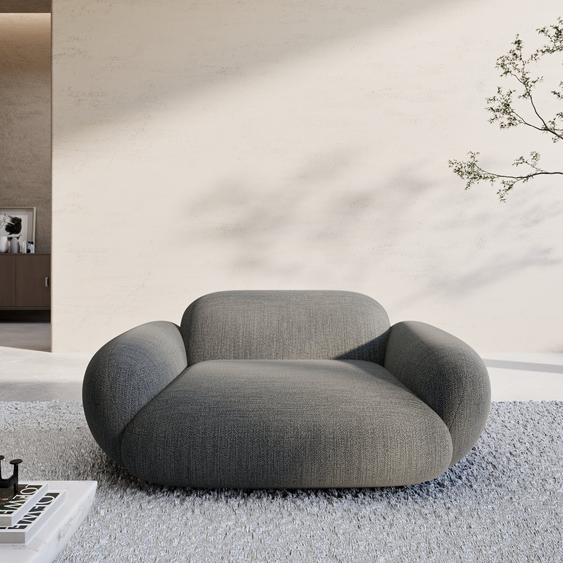 
Design Loungesessel „Levante“ mit Strukturstoff-Bezug - Strukturstoff Anthrazit