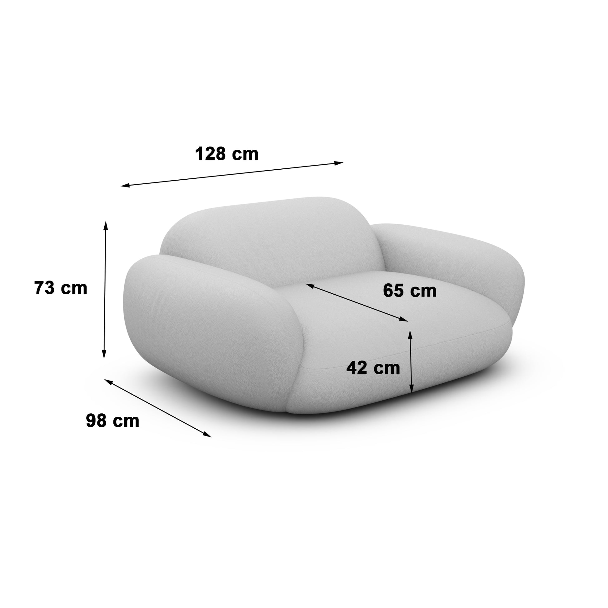
Design Loungesessel „Levante“ mit Strukturstoff-Bezug - Strukturstoff Anthrazit