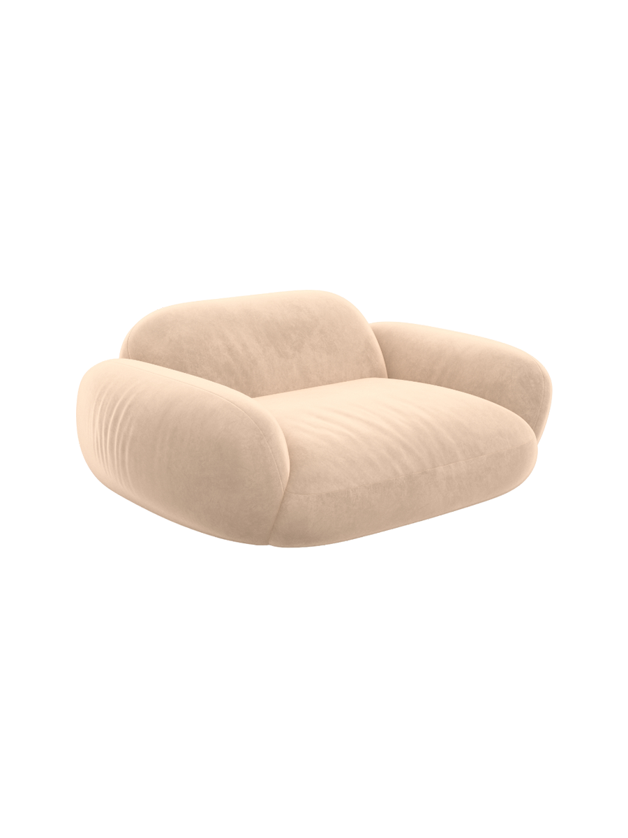 
Fauteuil lounge design « Alma » avec revêtement en velours - Revêtement en velours Königsblau