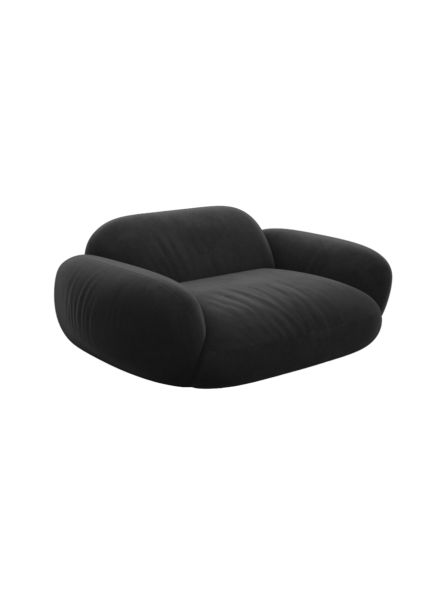 
Fauteuil lounge design « Alma » avec revêtement en velours - Revêtement en velours Königsblau