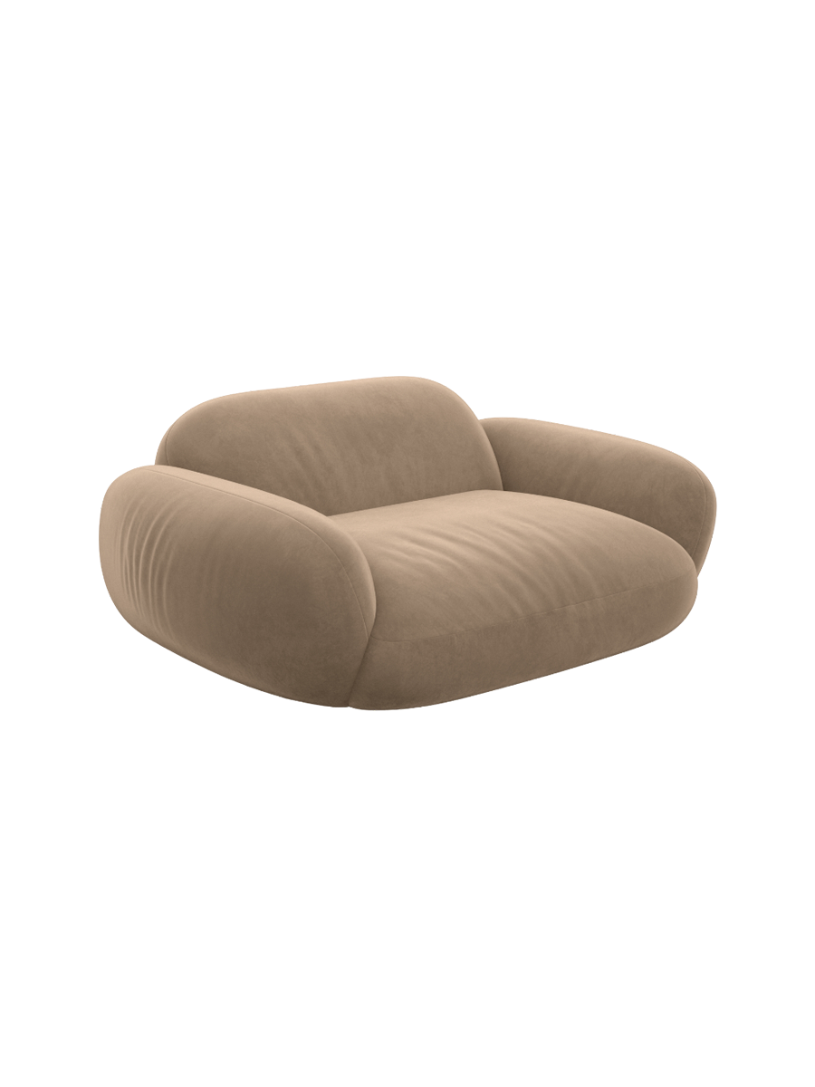 
Fauteuil lounge design « Alma » avec revêtement en velours - Revêtement en velours Königsblau