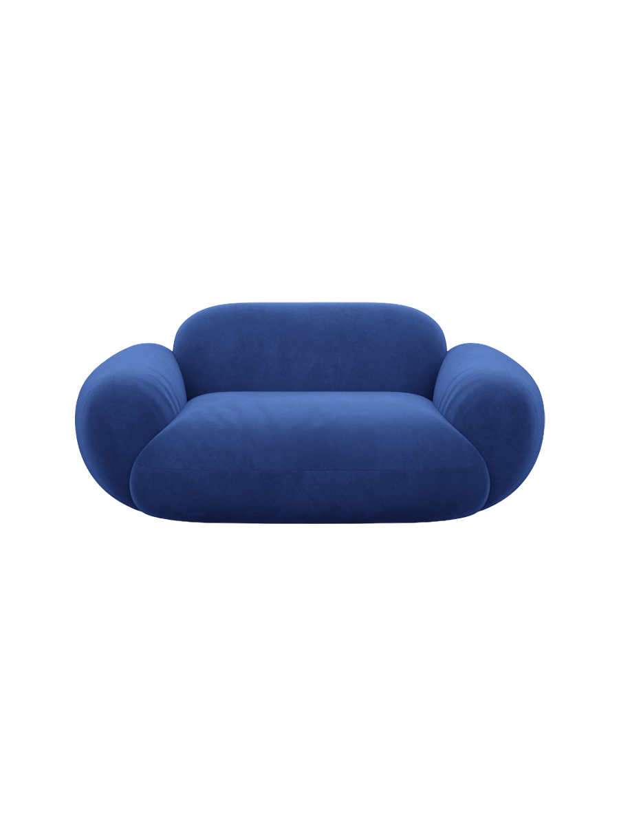 
Fauteuil lounge design « Alma » avec revêtement en velours - Revêtement en velours Königsblau