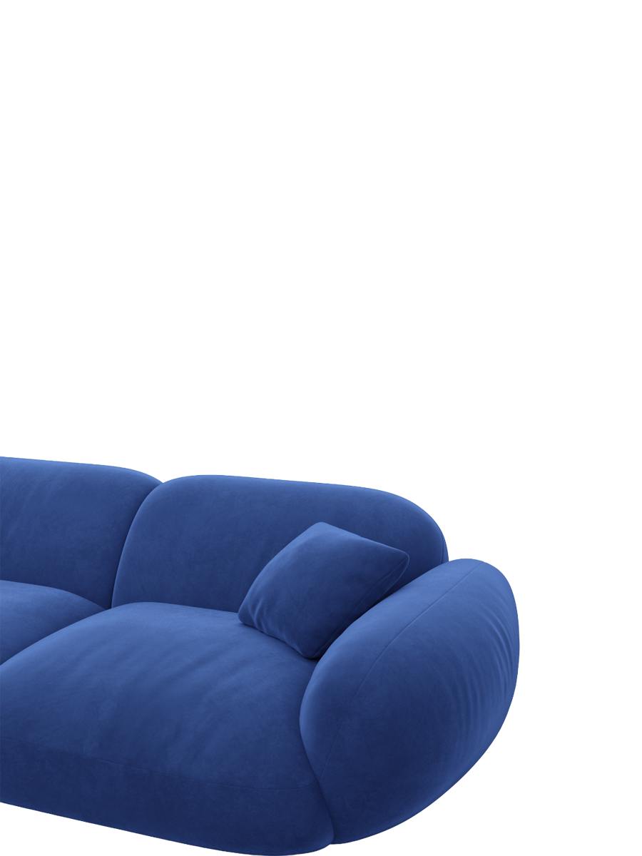 
Fauteuil lounge design « Alma » avec revêtement en velours - Revêtement en velours Königsblau