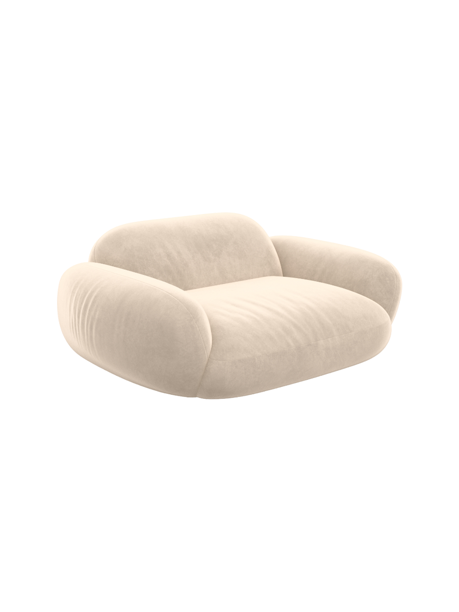 
Fauteuil lounge design « Alma » avec revêtement en velours - Revêtement en velours Königsblau