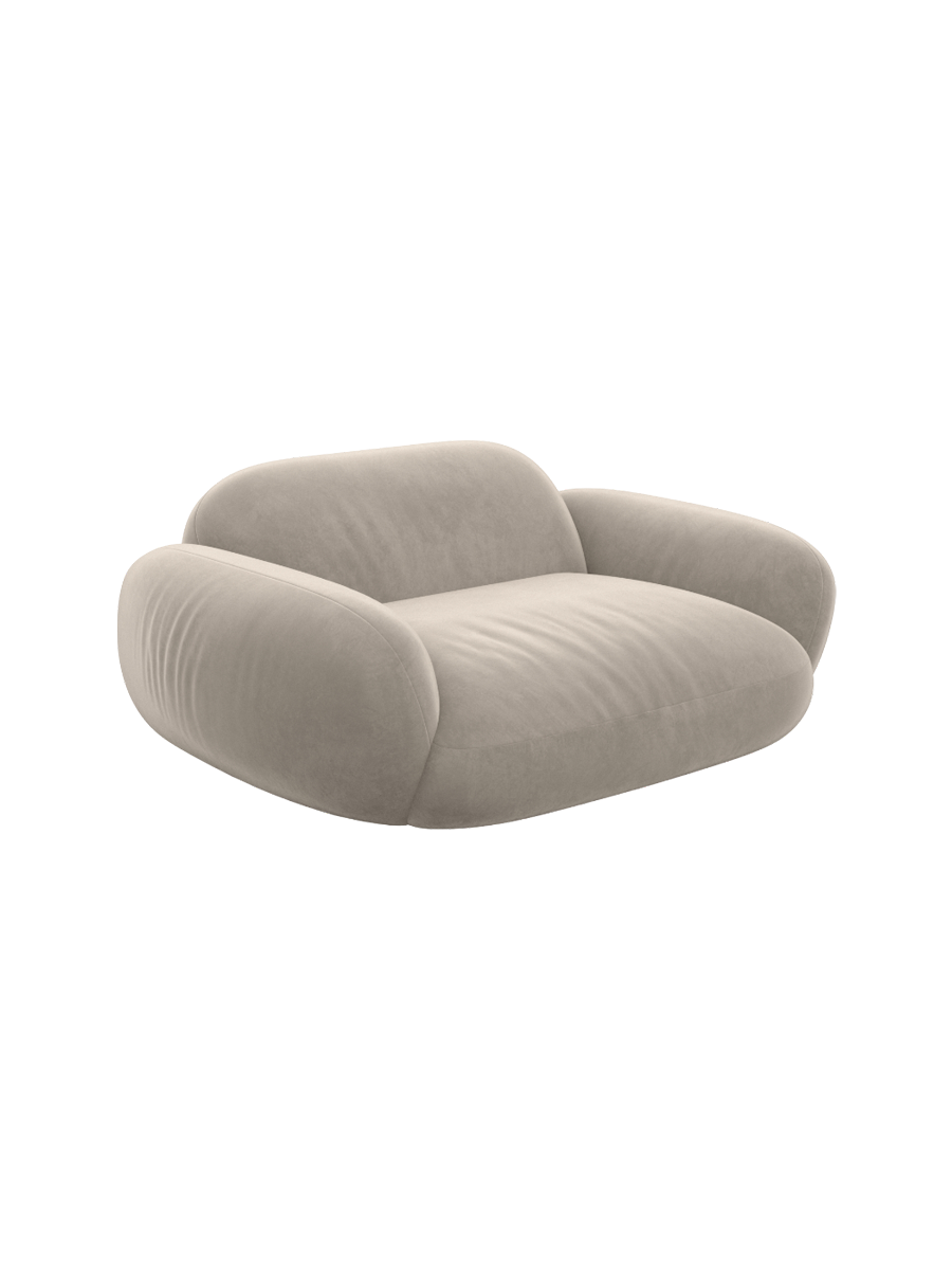 
Fauteuil lounge design « Alma » avec revêtement en velours - Revêtement en velours Königsblau