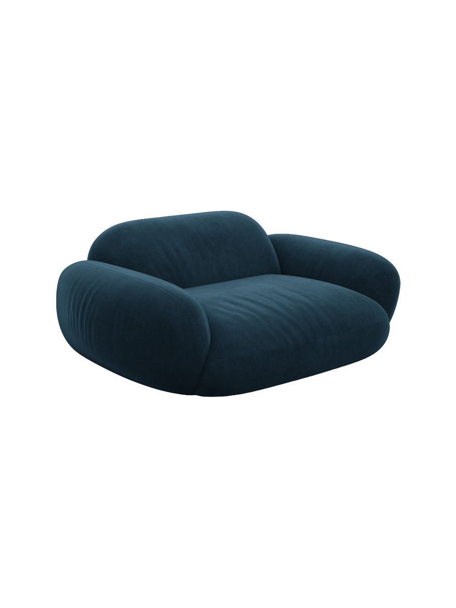 
Fauteuil lounge design « Alma » avec revêtement en velours - Revêtement en velours Königsblau