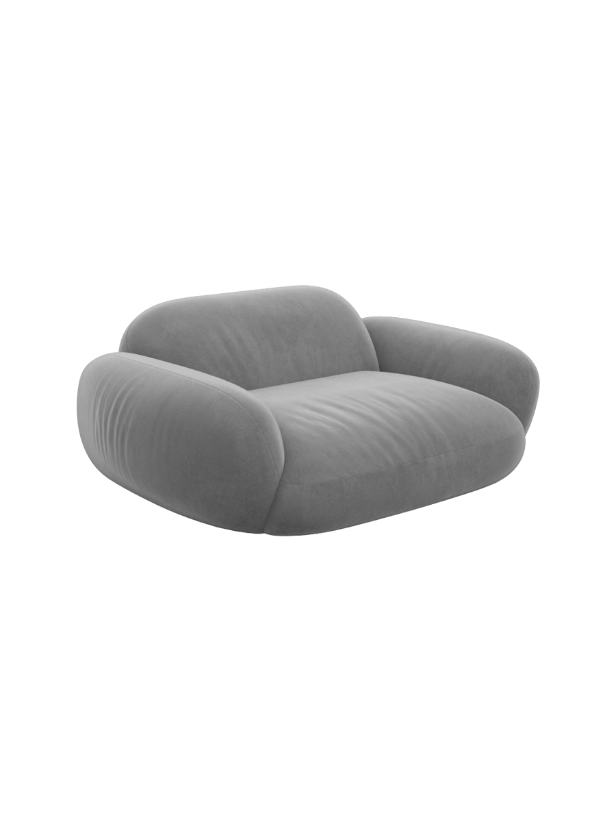 
Fauteuil lounge design « Alma » avec revêtement en velours - Revêtement en velours Königsblau