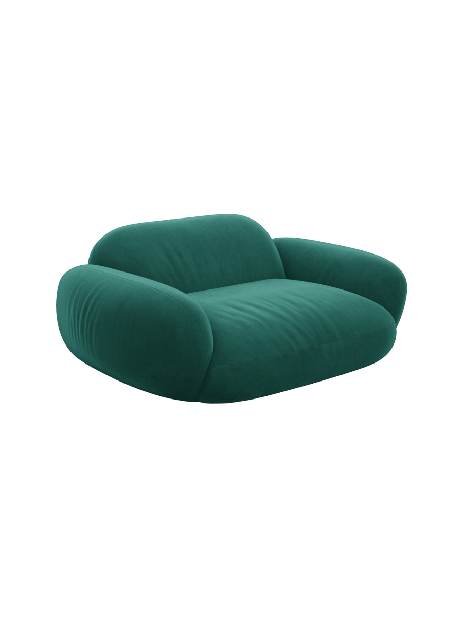 
Fauteuil lounge design « Alma » avec revêtement en velours - Revêtement en velours Königsblau