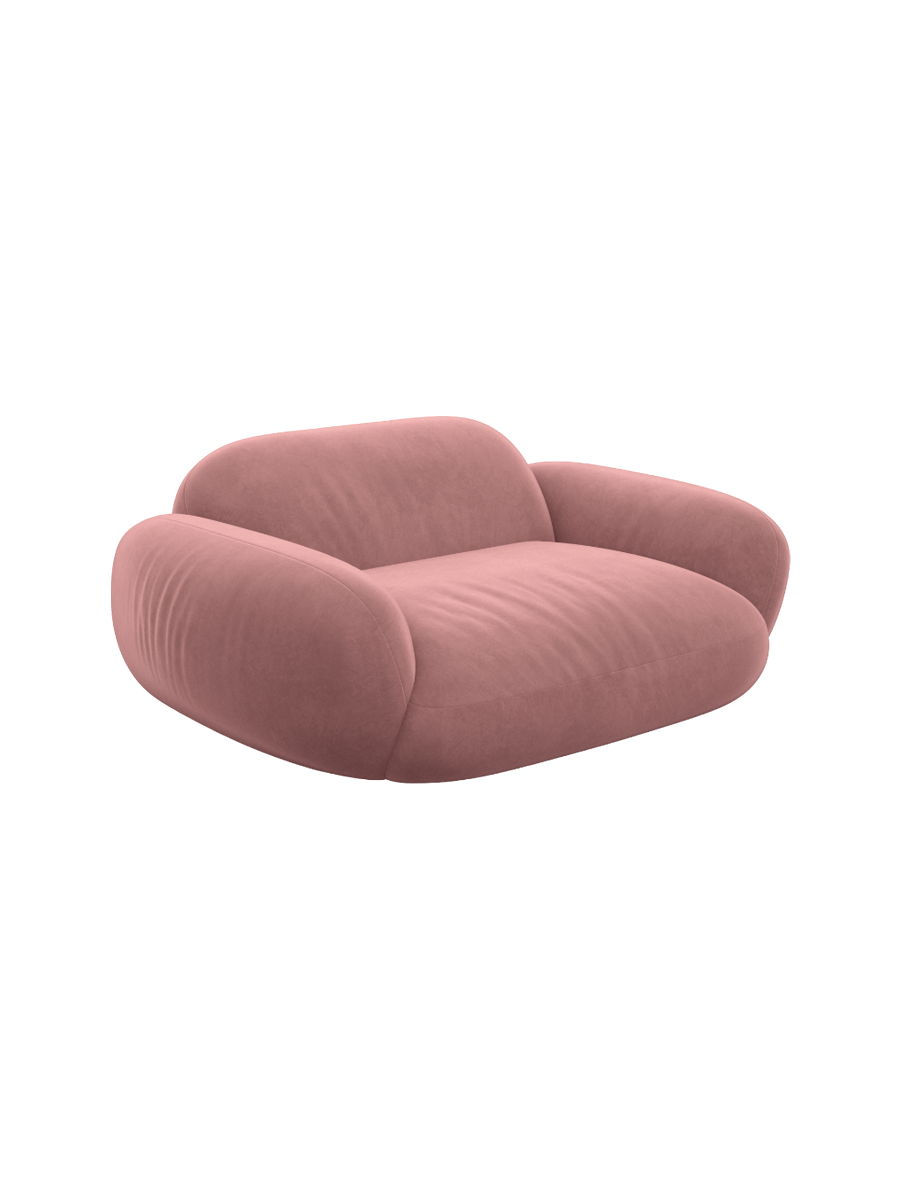 
Fauteuil lounge design « Alma » avec revêtement en velours - Revêtement en velours Königsblau