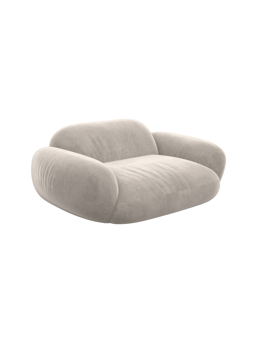 
Fauteuil lounge design « Alma » avec revêtement en velours - Revêtement en velours Königsblau
