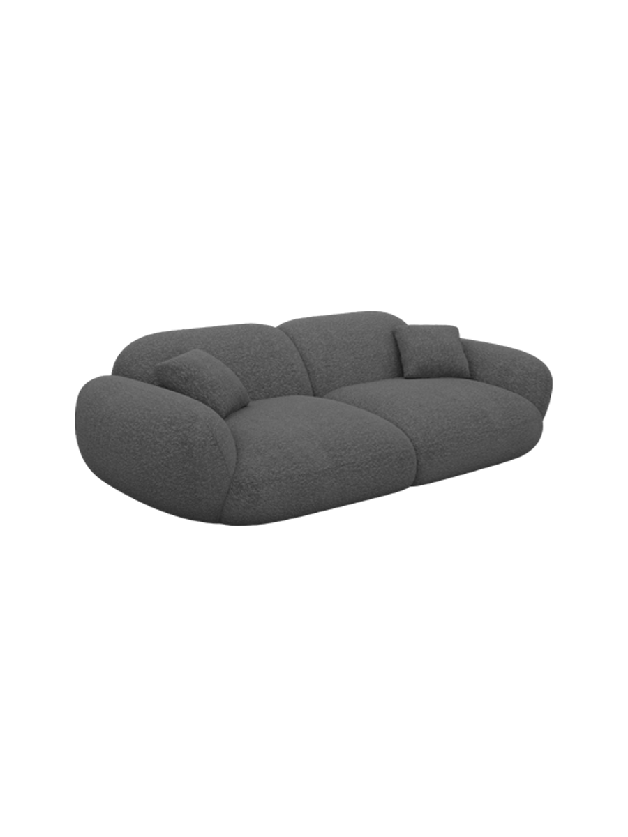 
2-seater designer sofa “Alma” with bouclé upholstery - Bouclé Graphite