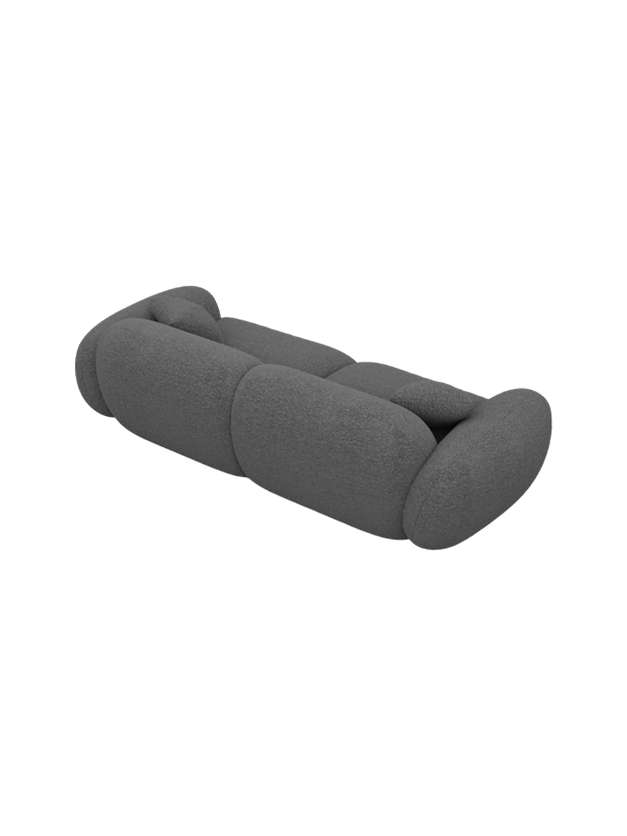 
2-seater designer sofa “Alma” with bouclé upholstery - Bouclé Graphite
