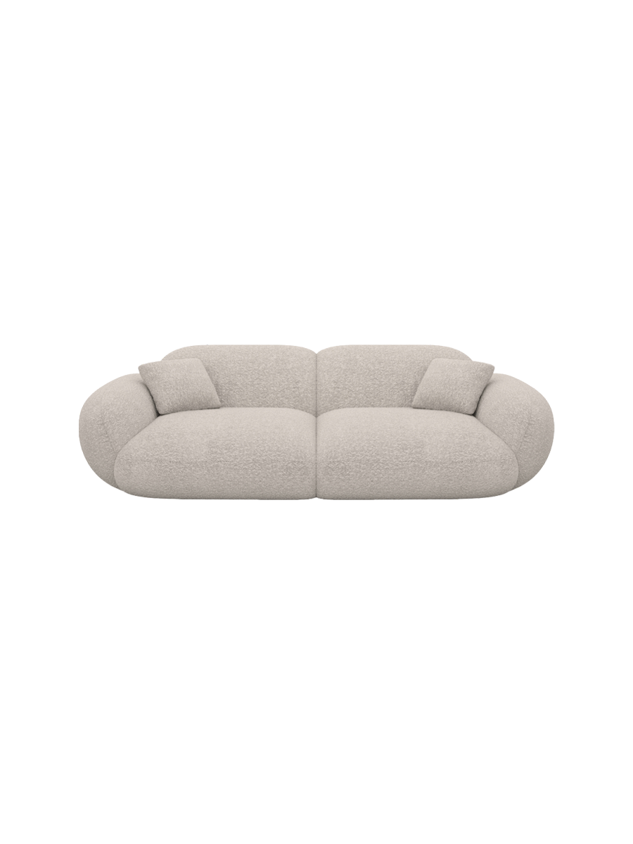 
2-seater designer sofa “Alma” with bouclé upholstery - Bouclé Graphite
