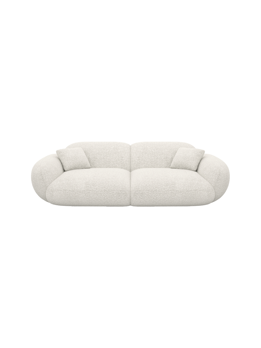 
2-seater designer sofa “Alma” with bouclé upholstery - Bouclé Graphite