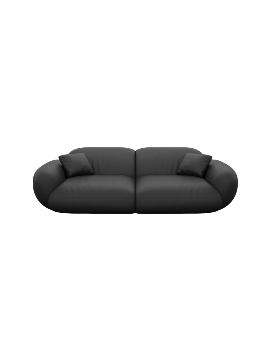 
2-seater designer genuine leather sofa “Alma” - Genuine leather Beige